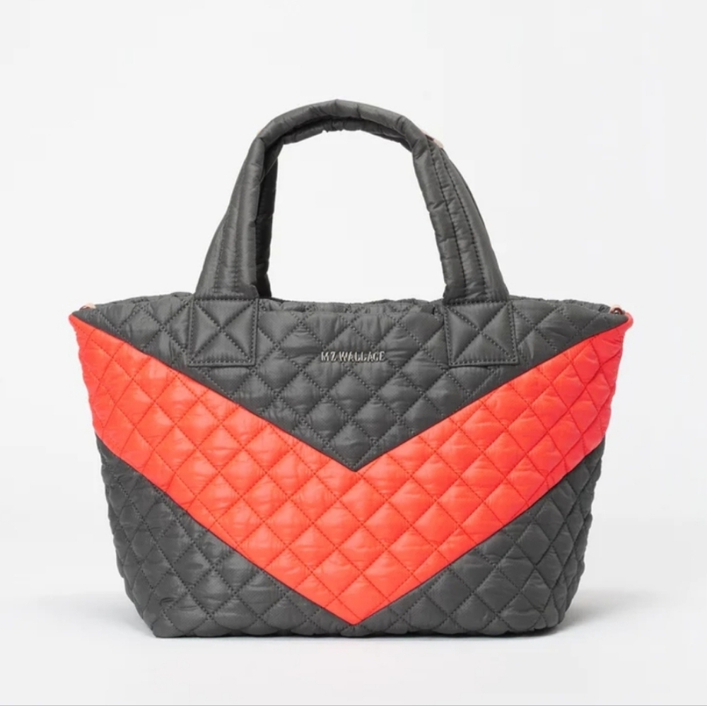 MZ Wallace Flame and Magnet Chevron Small Metro Tote Deluxe